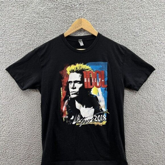 Next Level Apparel Billy Idol 2018 Concert Tour Black T-Shirt Size Small - Picture 1 of 4